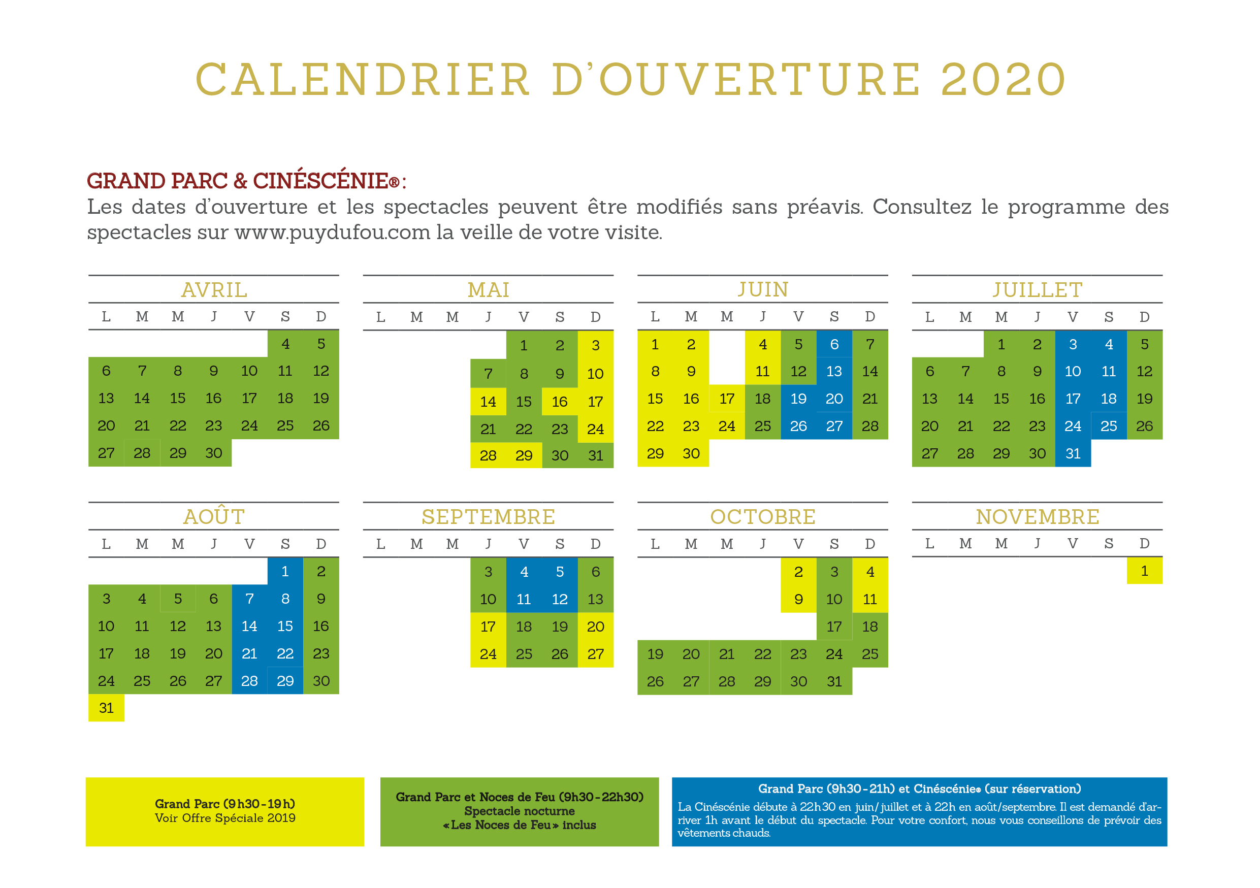 2 Jours 1 Nuit Au Puy Du Fou puy du fou calendrier 2021